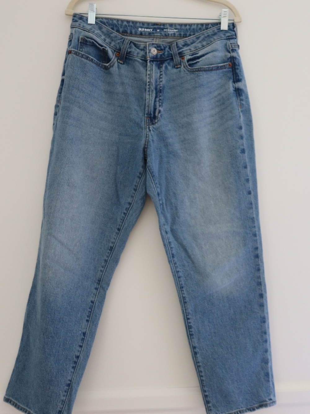 Womens High Rise Straight Jeans Size 10 Light Wash